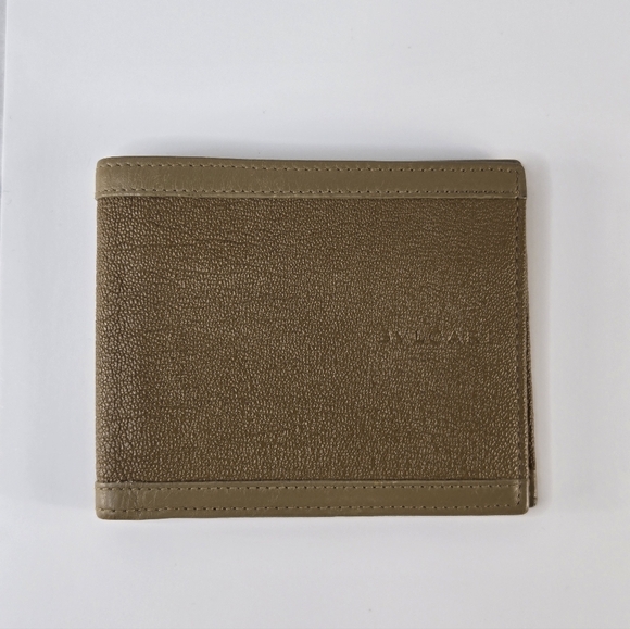 Bulgari Leather Light Brown Bifold Luxury Wallet